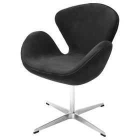 Кресло Swan Chair, 700 × 610 × 950 мм, искусственная замша, цвет графит от Сима-ленд