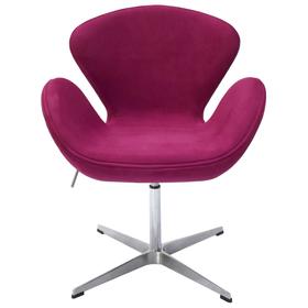Кресло Swan Chair, 700 × 610 × 950 мм, искусственная замша, цвет винный