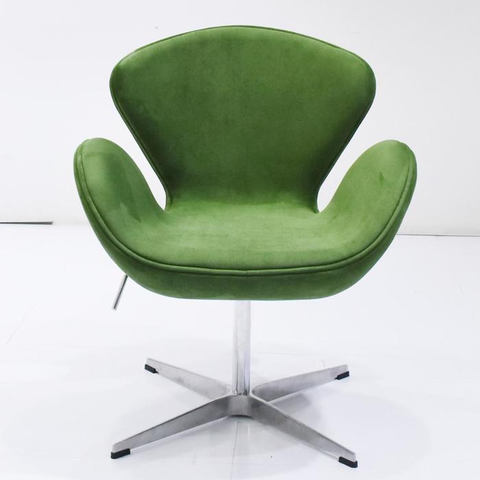 фото Кресло swan chair, 700 × 610 × 950 мм, искусственная замша, цвет зеленый bradex home