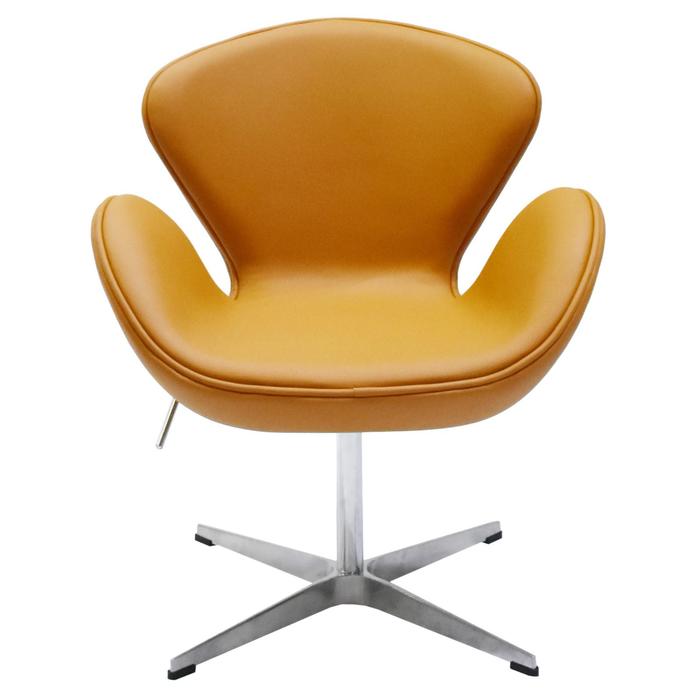 фото Кресло swan chair, 700 × 610 × 950 мм, искусственная кожа, цвет цвет оранжевый bradex home