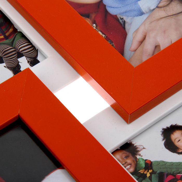 Фоторамка на 4 фото "Белая и оранжевая" 10х15 см