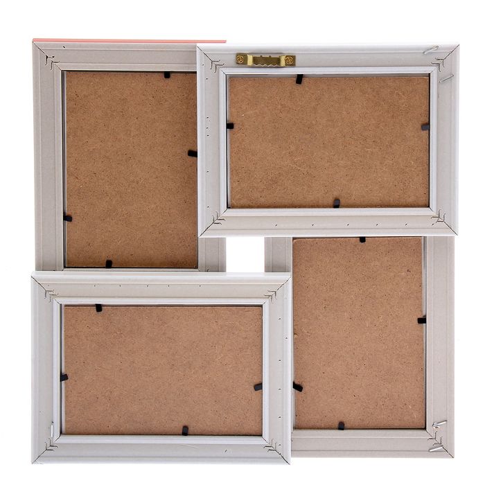 Фоторамка на 4 фото "Белая и оранжевая" 10х15 см