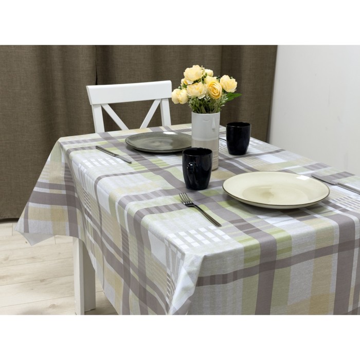 

Клеёнка Camelia 140 см, рулон 20 м, рисунок «Деним бежевый»