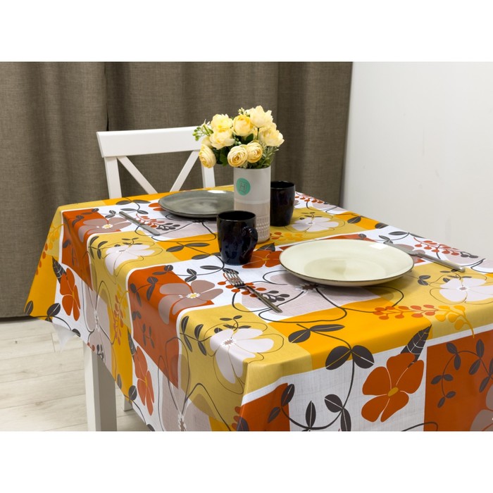 

Клеёнка Camelia 140 см, рулон 20 м, рисунок «Оранжерея»