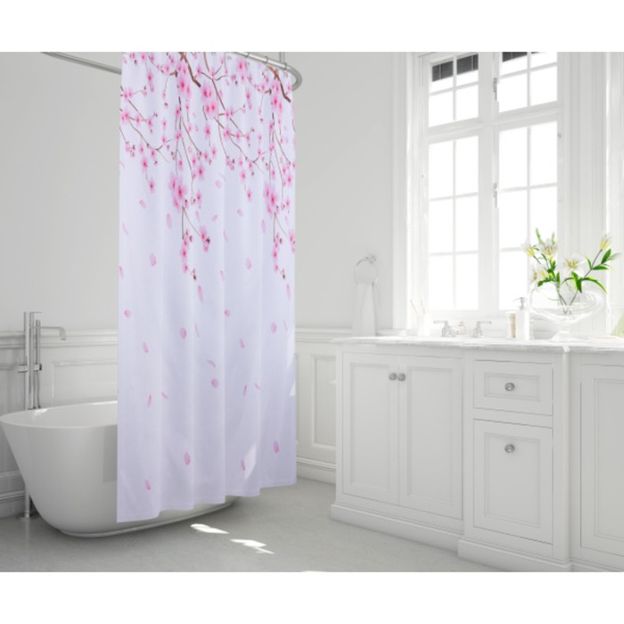 Штора для ванной комнаты Sakura, 180×200 см