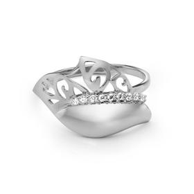 

Кольцо посеребрение "Узор" 20-06219, цвет белый в серебре, размер 18