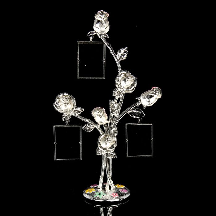 Фоторамка на 3 фото 4х5 см "Розовый куст"