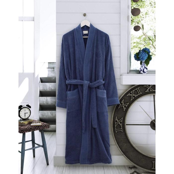 фото Мужской халат «velnes», размер l, цвет синий sofi de marko