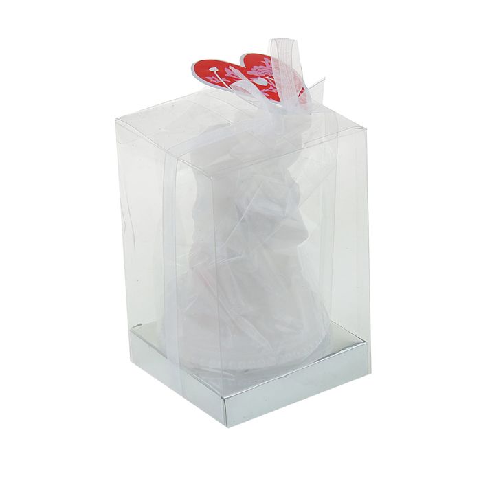 Свеча восковая "Свадебные мишки", цвет белый