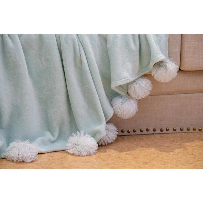 

Покрывало Fluffy ball, размер 220х240 см, цвет изумрудный
