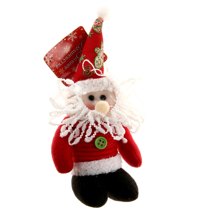 Мягкая игрушка "Дед Мороз-пружинка" (кудрявая борода)