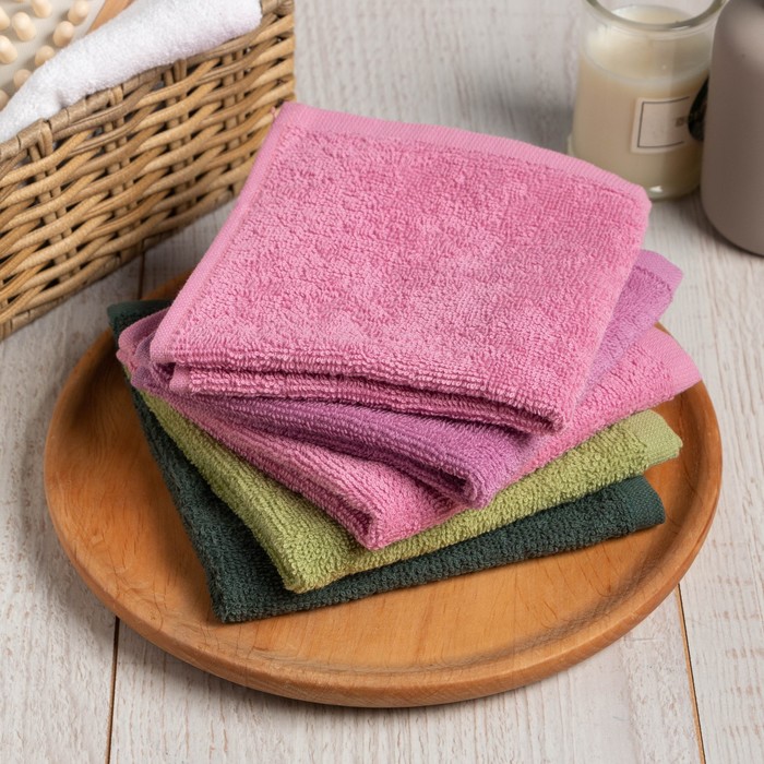 фото Набор махровых салфеток "уголок счастья" 30х30 см -5шт, 100% хлопок, 340гр/м2 этель