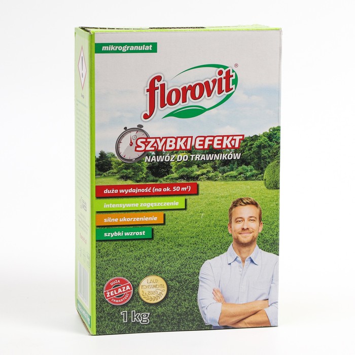 Удобрение гранулированное  Florovit для газона Быстрый эффект, 1 кг