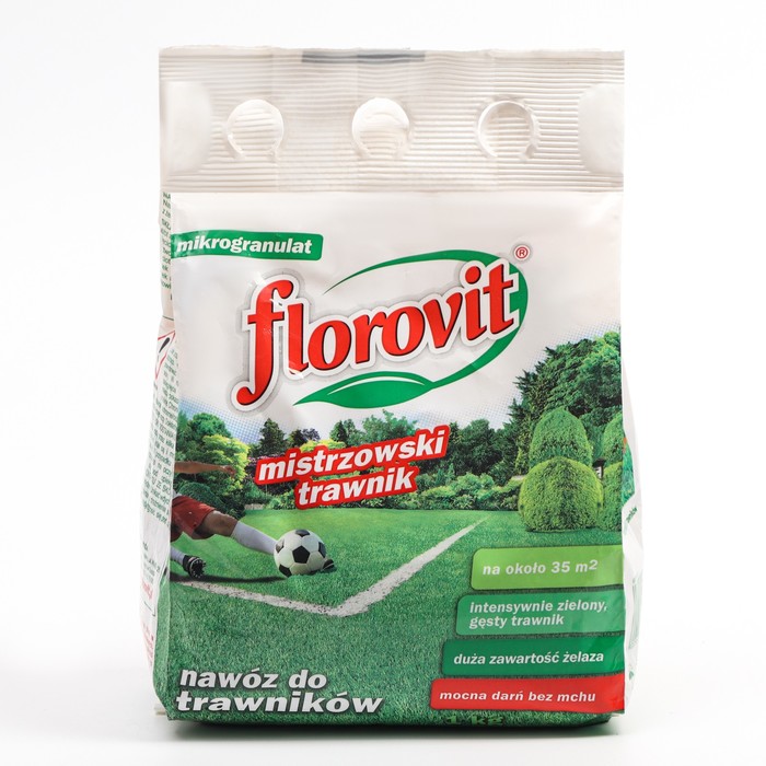Удобрение гранулированное Florovit для газона с добавкой железа, 1 кг