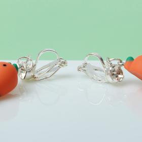 

Клипсы детские "Морковь" страза, цвет оранжевый