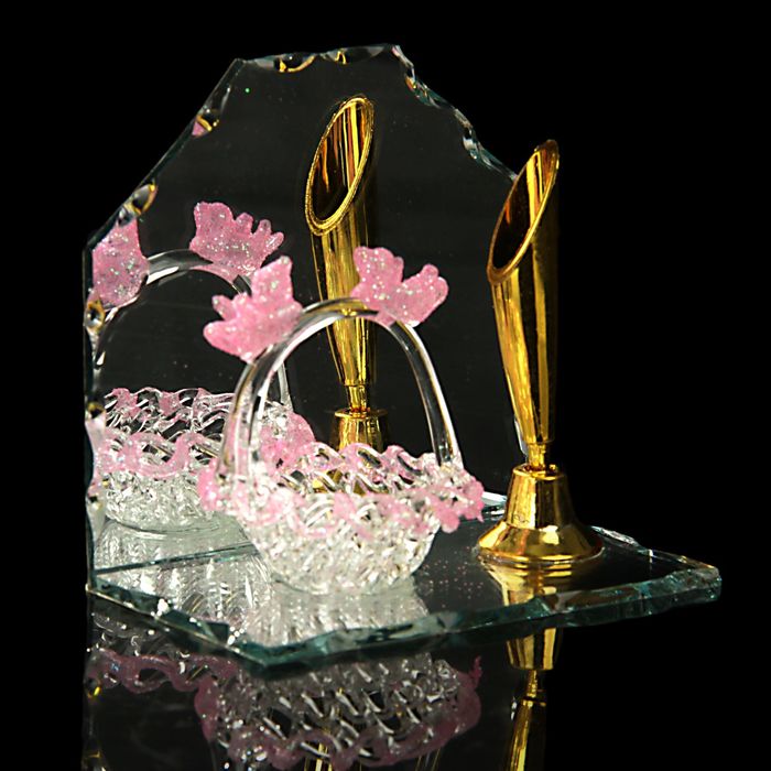 Сувенир "Корзинка" с подставкой для ручки, МИКС