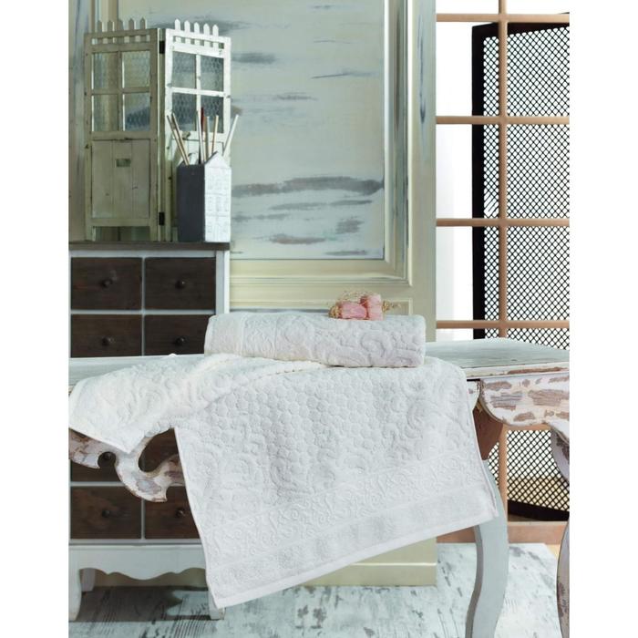 Полотенце ANJI, размер 70х140 см, цвет кремовый полотенце sokol размер 70х140 см цвет кремовый