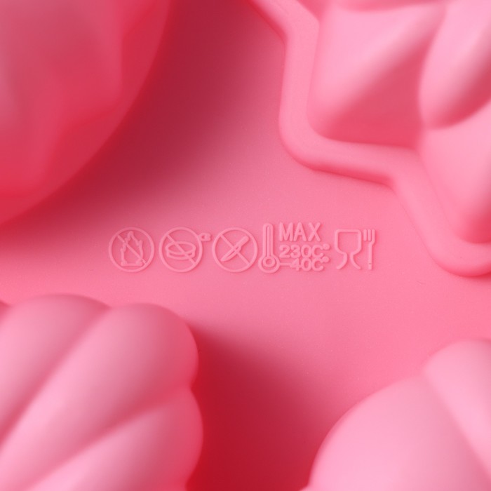 Форма для выпечки, 4 ячейки, 17х17 см "Немецкий кекс", цвета МИКС