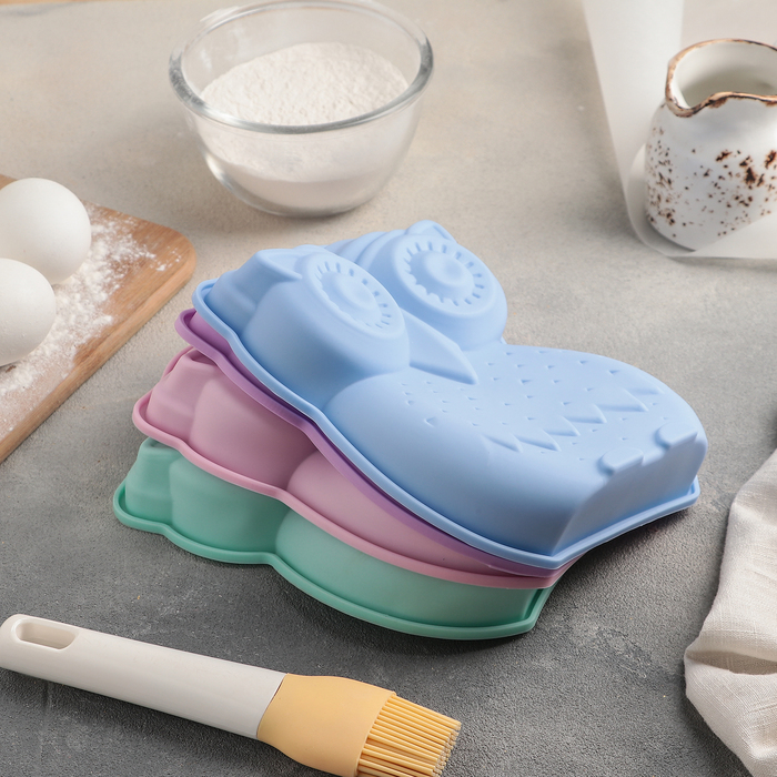Форма для выпечки "Совенок" 19х15 см, цвета МИКС