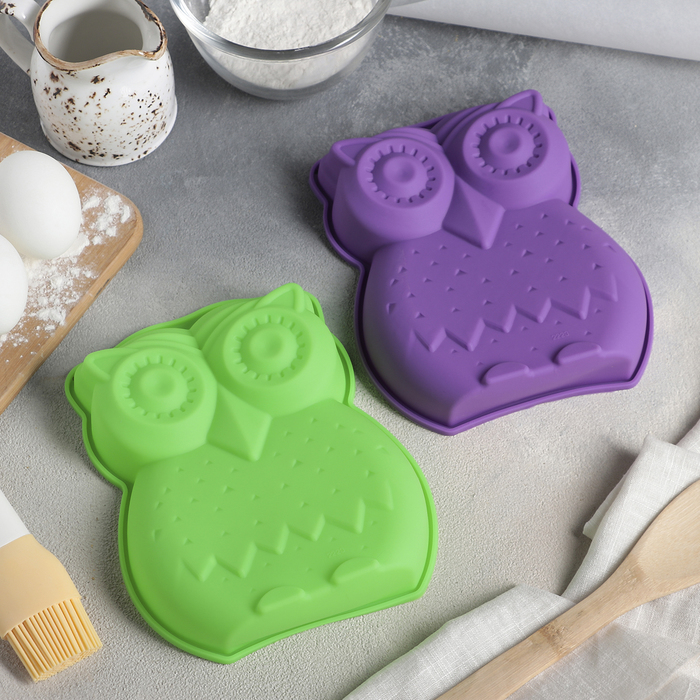 Форма для выпечки "Совенок" 19х15 см, цвета МИКС