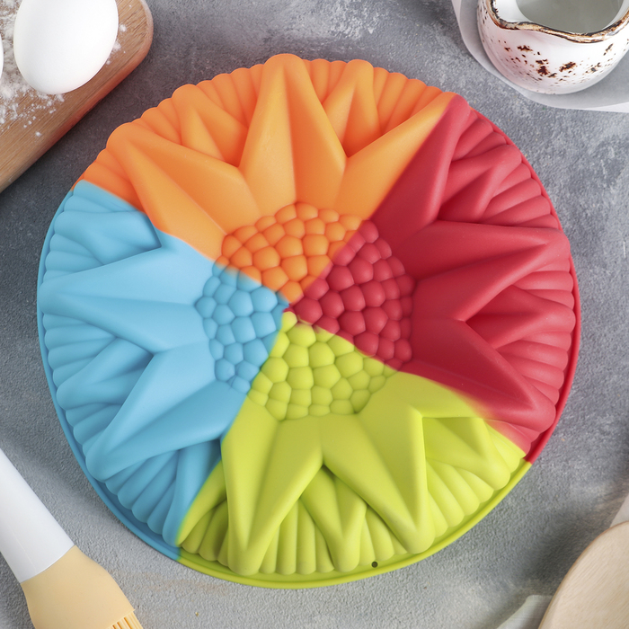 Форма для выпечки "Подсолнух" 25х5 см, цвета МИКС