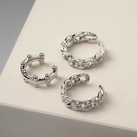 

Серьги "Каффы" косички, цвет серебро