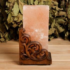 

Соляной испаритель для бани в деревянной оправе "Узоры", 13х7х23 см