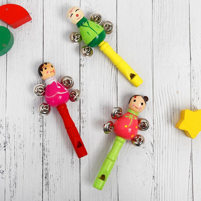 Погремушка с бубенцами "Матрёшка-зверюшка", цвета МИКС