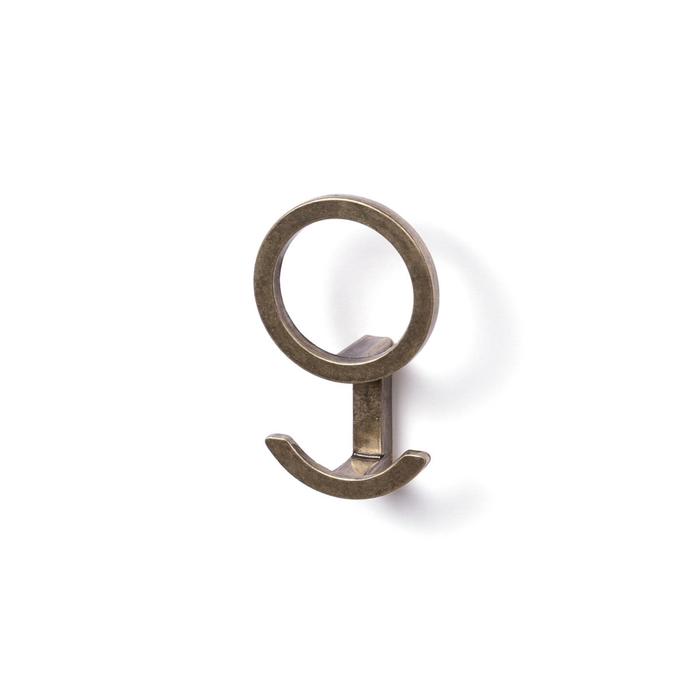 Крючок тройной, Антик латунь, три крючка, N11, 30х60х90, цвет бронза