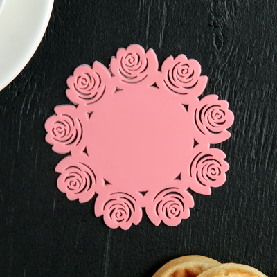 Набор подставок под горячее, 4 шт, 10 см "Летний домик", цвета МИКС