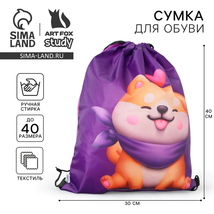 Болоньевая сумка для обуви Love siba, 33х43х0,5 см