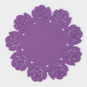 Подставка под горячее «Летний домик», d=19 см, цвет фиолетовый