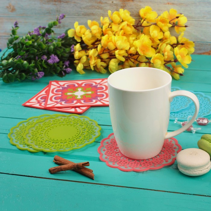 Набор подставок под горячее, 2 шт, 12 см "Авангард", цвета МИКС