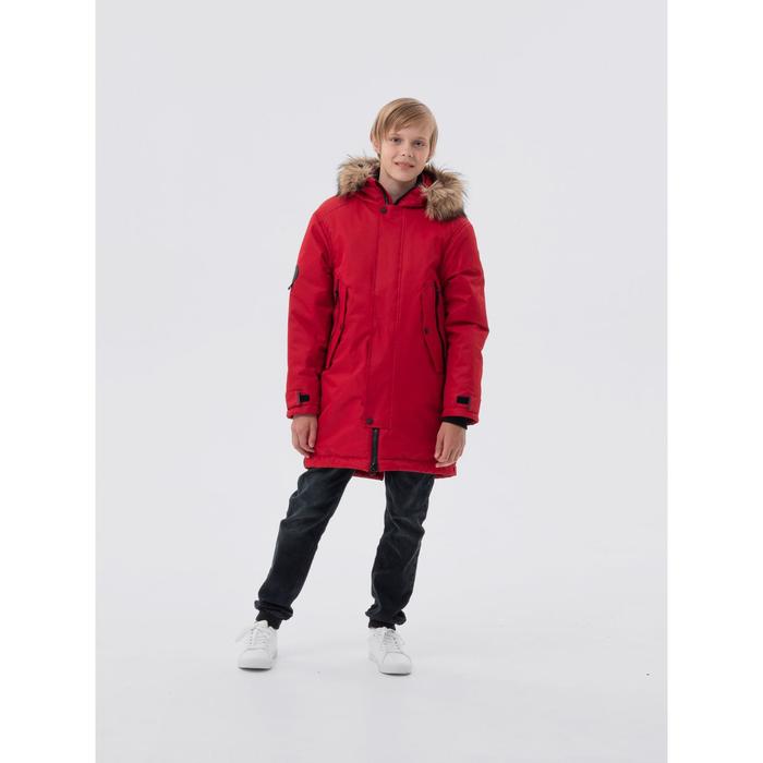 фото Куртка для мальчика, рост 134 см, цвет красный emson kids