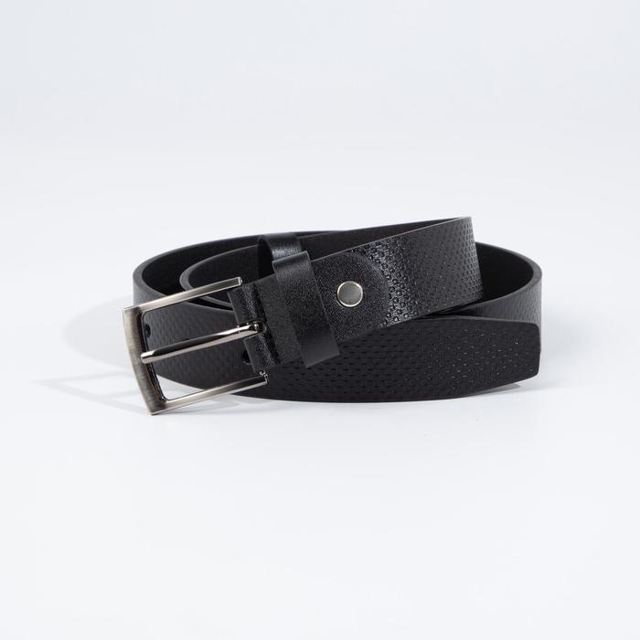 фото Ремень 05-01-02-01, 3*0,3*90 см, нат.кожа, винт, пряжка металл, черный