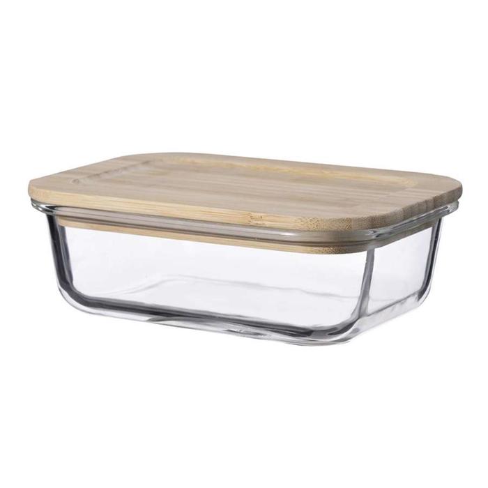 Контейнер для еды стеклянный 640 мл, с крышкой из бамбука контейнер для еды стеклянный 1050 мл с крышкой из бамбука