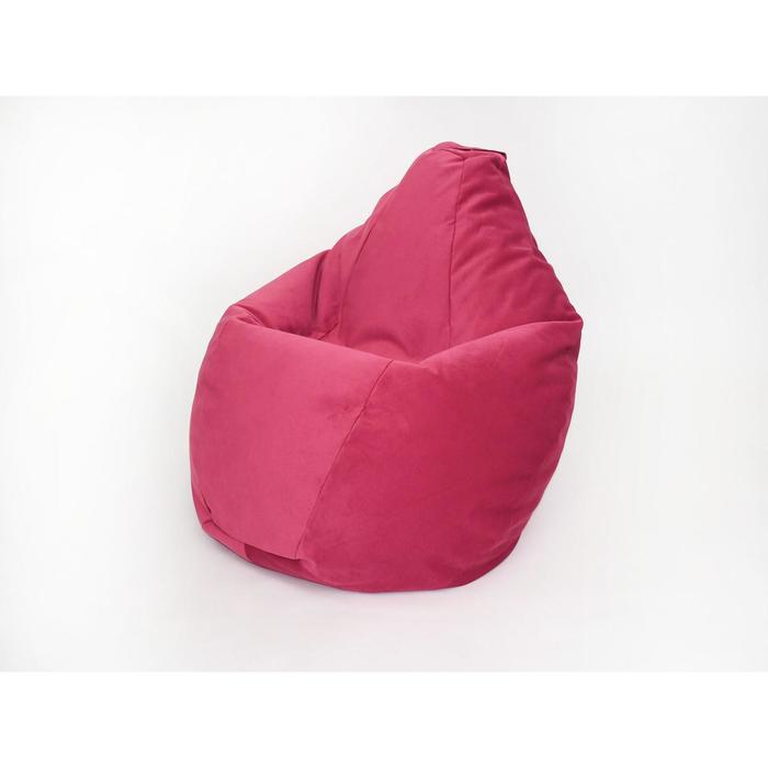 Кресло-мешок «Груша малое», размер 90x70 см, цвет малиновый, велюр