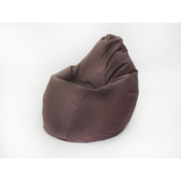 фото Кресло-мешок «груша малое», размер 90x70 см, кофейный, велюр wowpuff