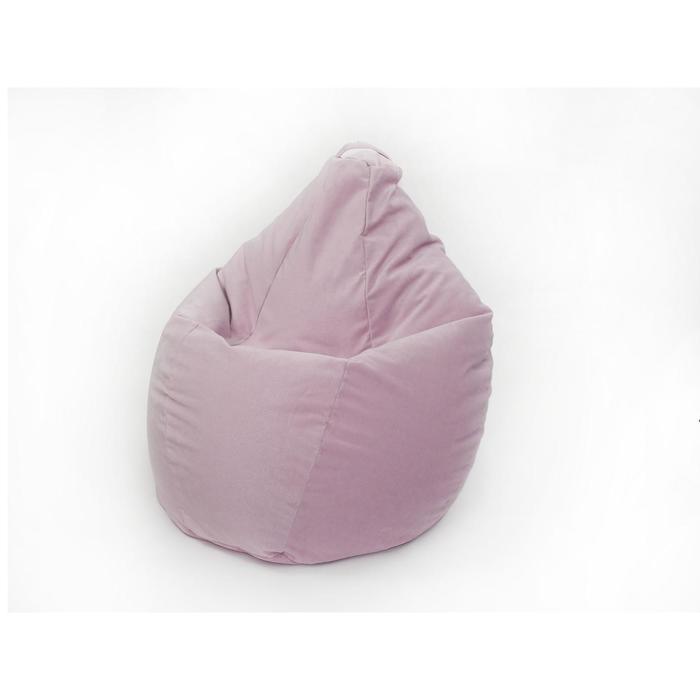 фото Кресло-мешок «груша средняя», размер 120x70 см, розовый, велюр wowpuff