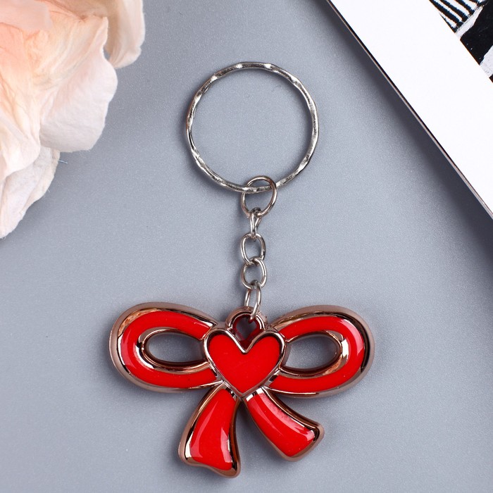 Брелок "Бантик и сердце", МИКС