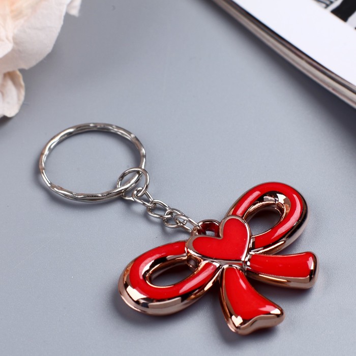 Брелок "Бантик и сердце", МИКС