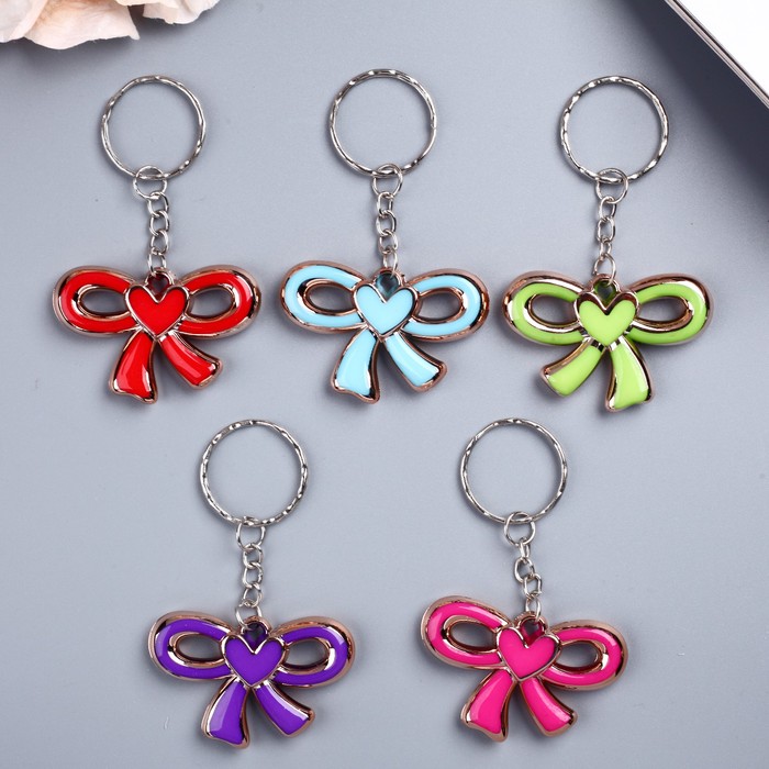 Брелок "Бантик и сердце", МИКС