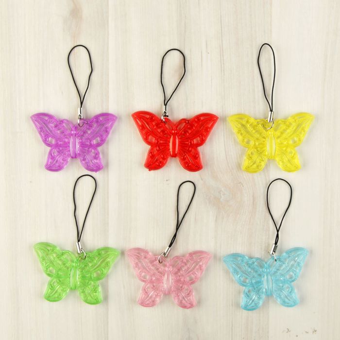 Подвеска для телефона "Бабочка ажурная", цвета МИКС