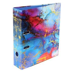 

Папка-регистратор А4, 75 мм, deVENTE Marble Blue, разборный, металлическая окантовка, матовая ламинация, тиснение фольгой