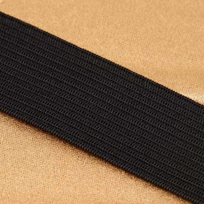 фото Резинка вязаная, 25 мм, 25 ± 2 м, цвет чёрный арт узор