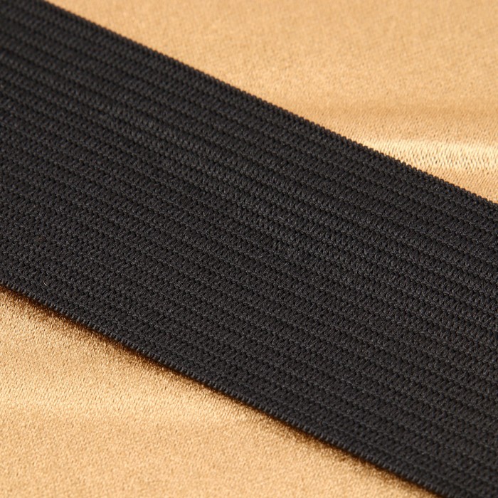 фото Резинка вязаная, 40 мм, 25 ± 2 м, цвет чёрный арт узор