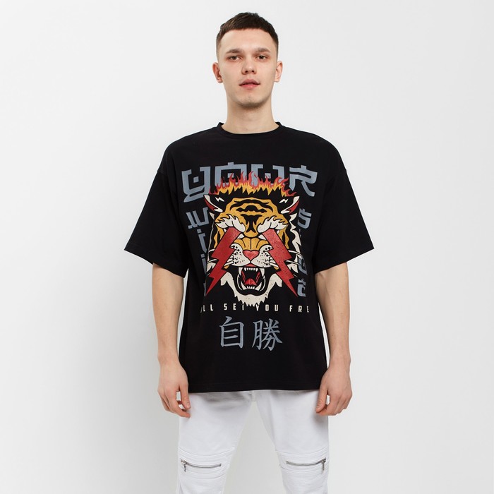 Футболка мужская KAFTAN Тигр, черный, размер 56 футболка мужская kaftan тигр черный р 56
