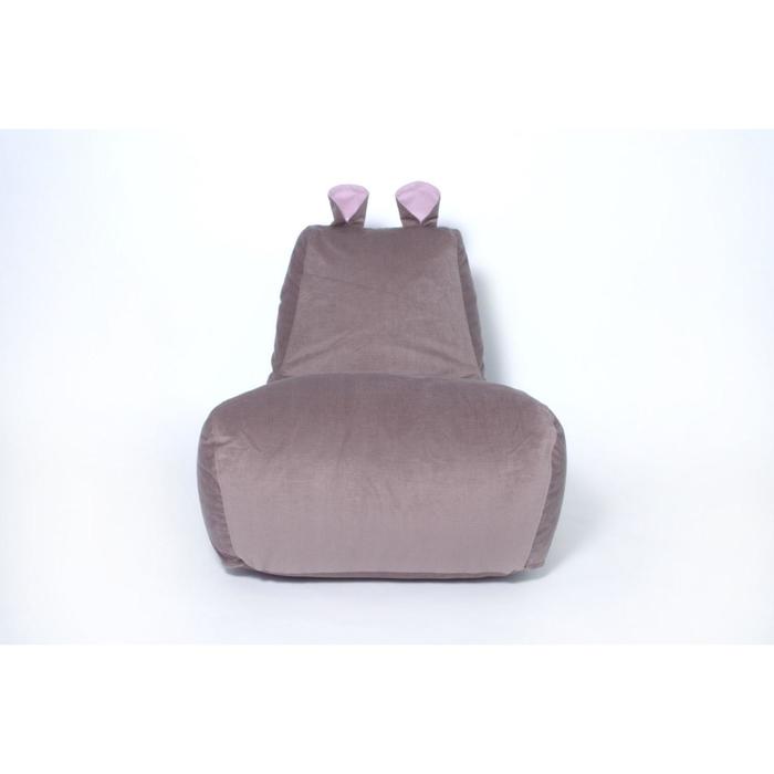фото Кресло-мешок «бегемот», размер 80x80 см, цвет кофе/розовый велюр wowpuff
