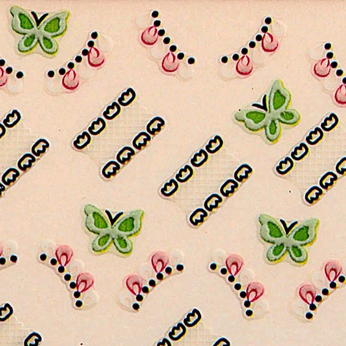 Наклейки для ногтей "Бабочки-лепесточки", разноцветные