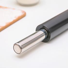 

УЦЕНКА Скалка металлическая с тефлоновым покрытием, рабочая поверхность 25 см, диаметр 5,5 см